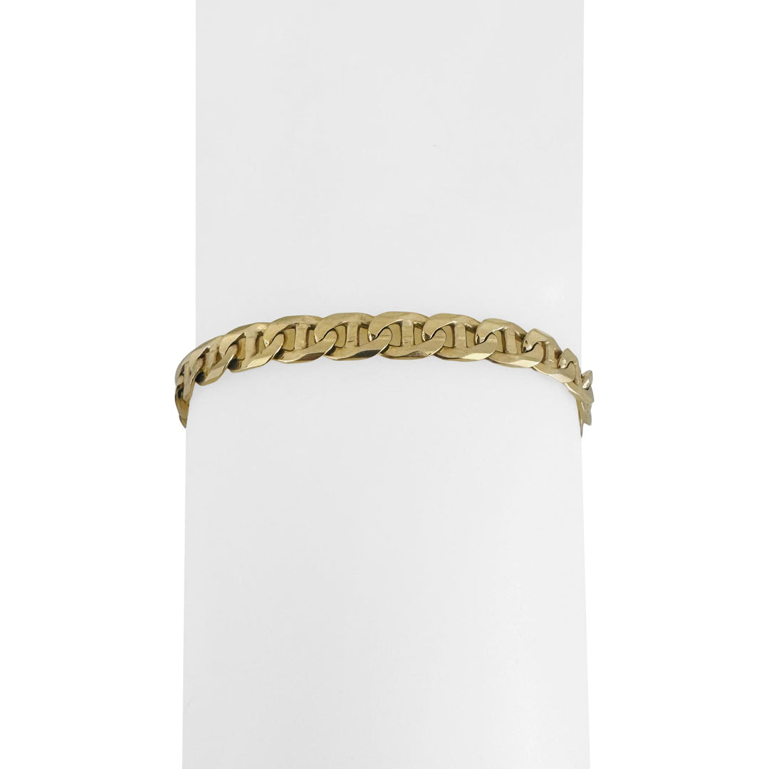 14k Yellow Gold 12g Solid Men's 6mm Mariner Link Bracelet Italy 8"