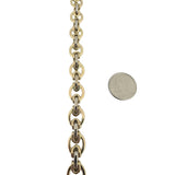 14k Yellow and White Gold 9.8g Ladies 10mm Fancy Link Bracelet Italy 7.5"