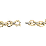 14k Yellow and White Gold 9.8g Ladies 10mm Fancy Link Bracelet Italy 7.5"