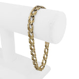 14k Yellow Gold 30.4g Solid Vintage Men's Fancy Curb Link Bracelet Italy 9"