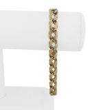 14k Yellow Gold 30.4g Solid Vintage Men's Fancy Curb Link Bracelet Italy 9"