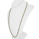 14k Yellow Gold 18.7g Solid 3mm Diamond Cut Rope Chain Necklace 24"