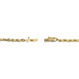14k Yellow Gold 18.7g Solid 3mm Diamond Cut Rope Chain Necklace 24"