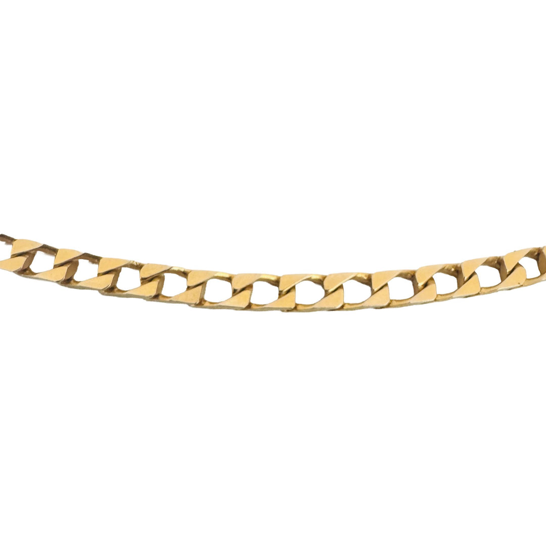 14k Yellow Gold 13.7g Vintage Squared 3mm Curb Link Chain Necklace Italy 20"