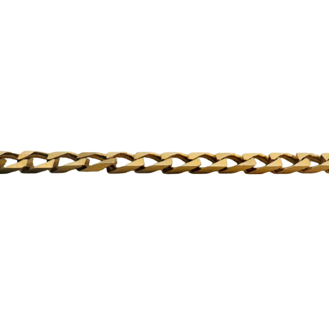 14k Yellow Gold 13.7g Vintage Squared 3mm Curb Link Chain Necklace Italy 20"
