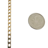 14k Yellow Gold 13.7g Vintage Squared 3mm Curb Link Chain Necklace Italy 20"