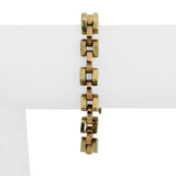 14k Yellow and Rose Gold 18.5g Vintage Geometric Fancy Link Bracelet 6.75"