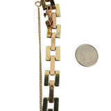14k Yellow and Rose Gold 18.5g Vintage Geometric Fancy Link Bracelet 6.75"