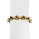 14k Yellow and Rose Gold 18.5g Vintage Geometric Fancy Link Bracelet 6.75"