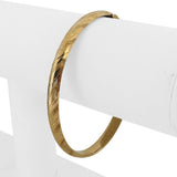 14k Yellow Gold 6.2g Ladies Striped 6mm Bangle Bracelet 7.25"