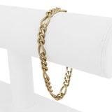 14k Yellow Gold 15g Solid Ladies 6mm Figaro Link Bracelet 7.5"