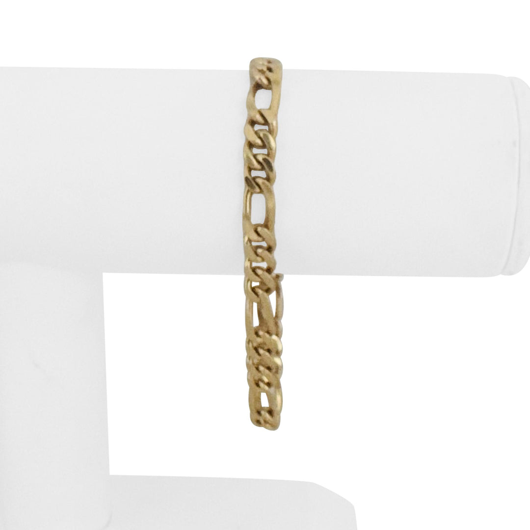 14k Yellow Gold 15g Solid Ladies 6mm Figaro Link Bracelet 7.5"