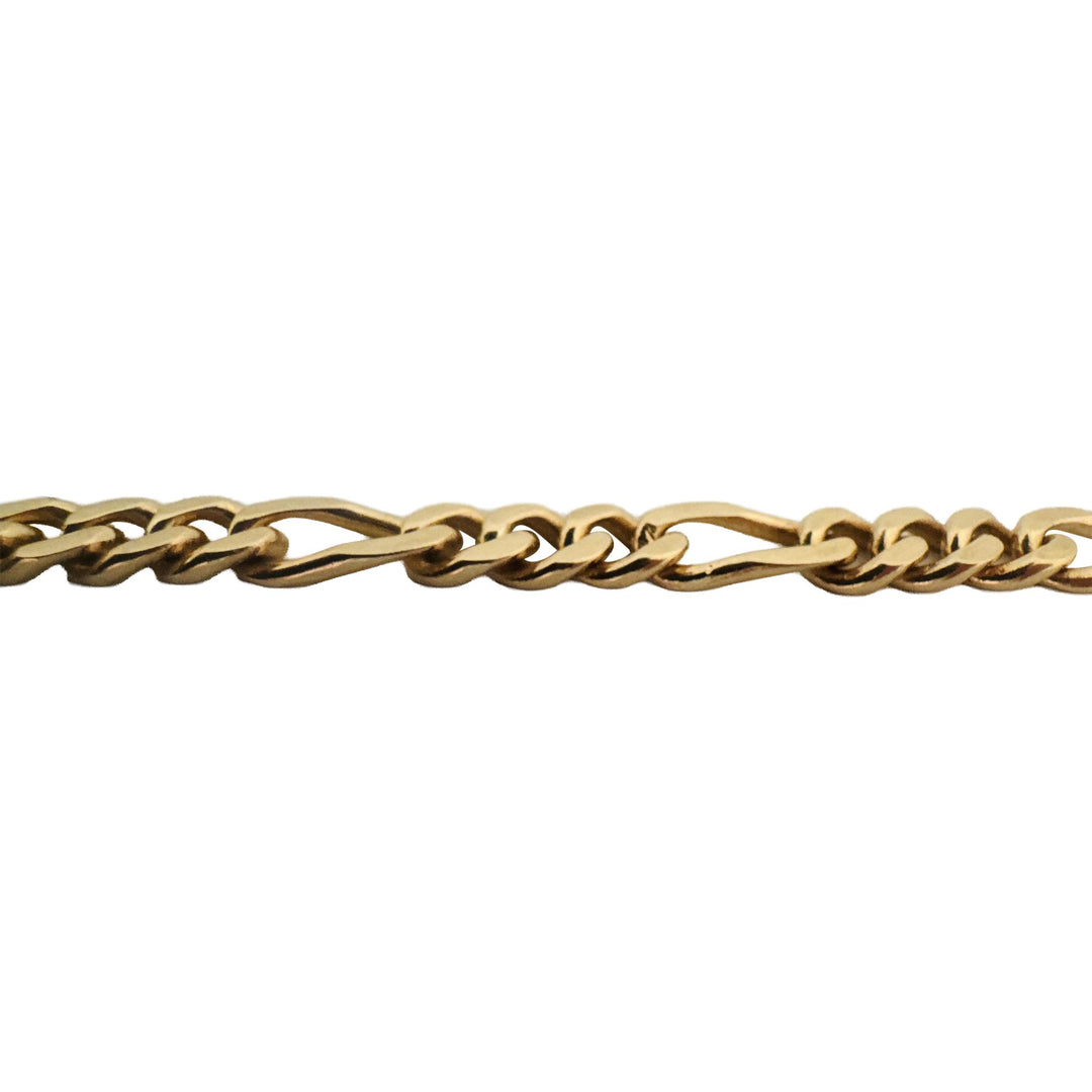 14k Yellow Gold 15g Solid Ladies 6mm Figaro Link Bracelet 7.5"