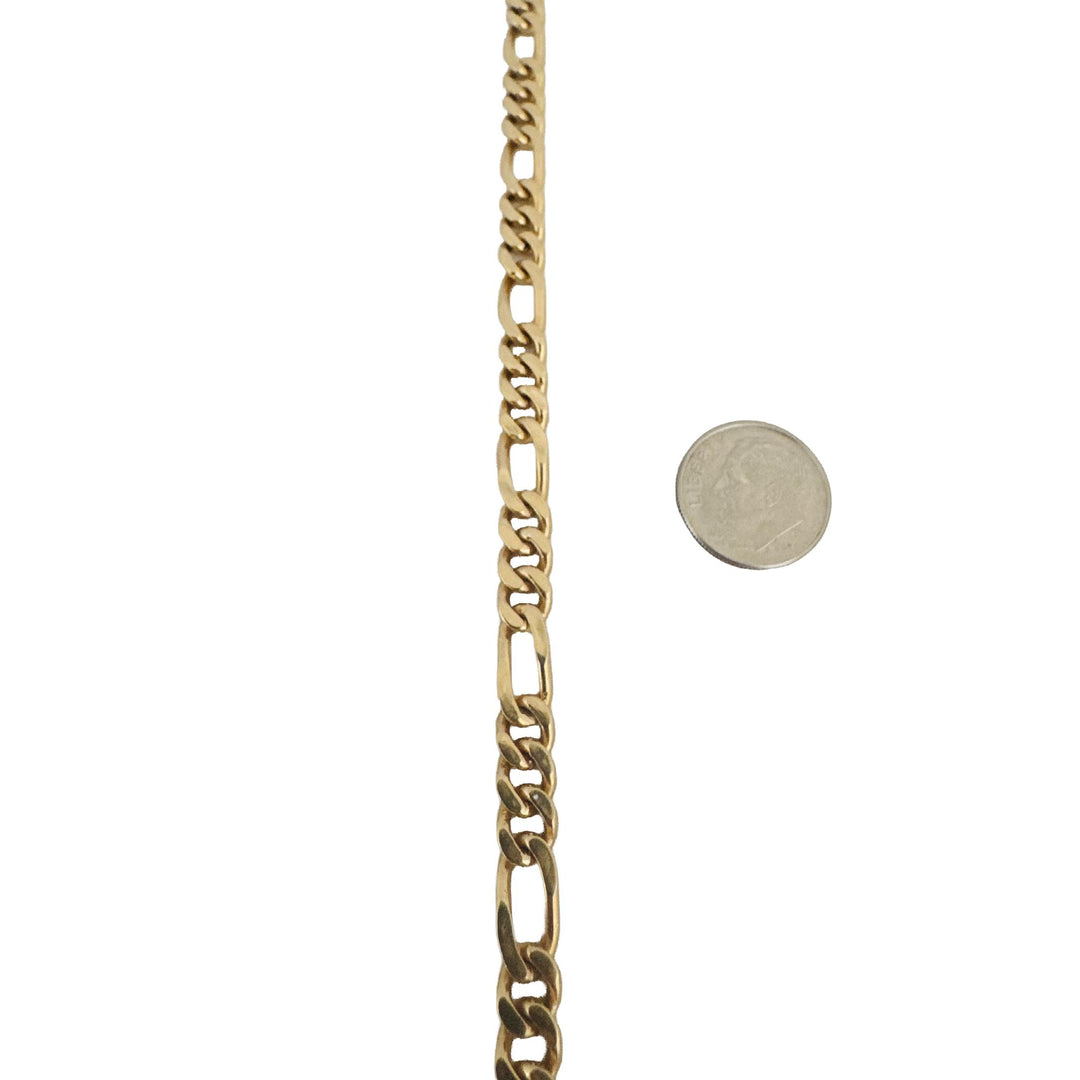 14k Yellow Gold 15g Solid Ladies 6mm Figaro Link Bracelet 7.5"