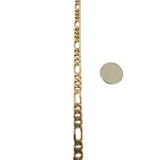 14k Yellow Gold 15g Solid Ladies 6mm Figaro Link Bracelet 7.5"