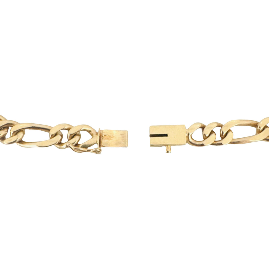 14k Yellow Gold 15g Solid Ladies 6mm Figaro Link Bracelet 7.5"