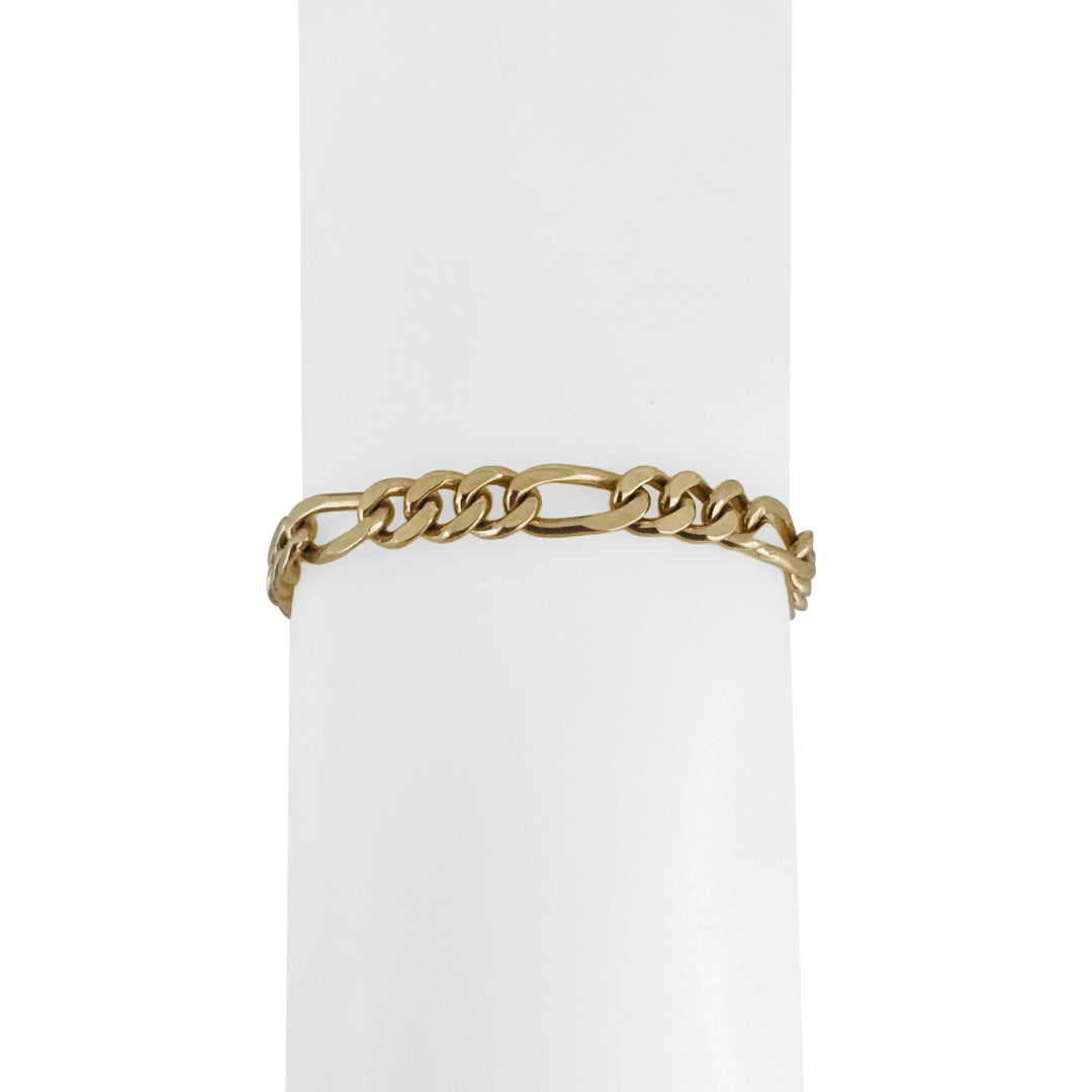 14k Yellow Gold 15g Solid Ladies 6mm Figaro Link Bracelet 7.5"