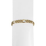 14k Yellow Gold 15g Solid Ladies 6mm Figaro Link Bracelet 7.5"