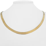 14k Yellow Gold 11g Flat Silky 5mm Herringbone Link Necklace Italy 20"