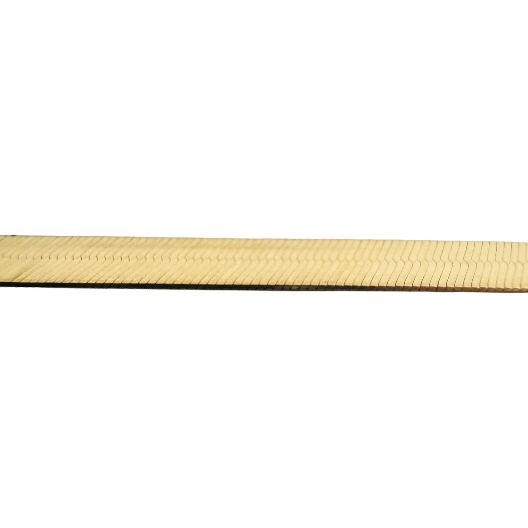 14k Yellow Gold 11g Flat Silky 5mm Herringbone Link Necklace Italy 20"