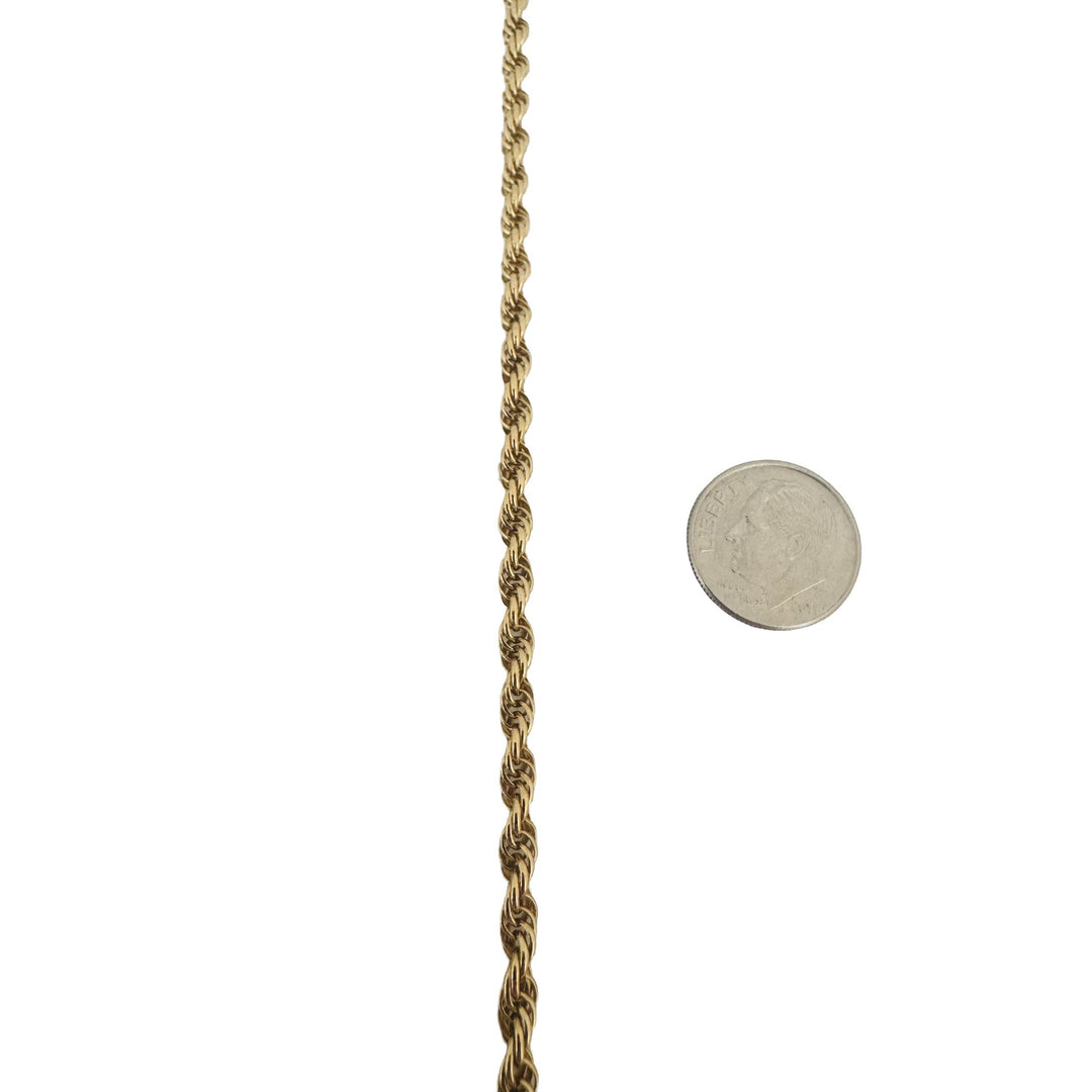 14k Yellow Gold 14.6g Solid 3.5mm Ladies Rope Chain Necklace 18"