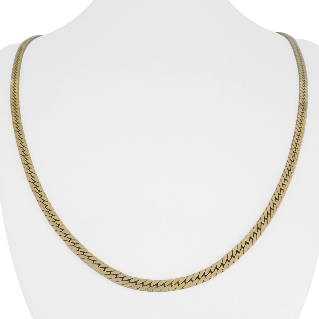 14k Yellow Gold 20.8g Solid Thick 3.5mm Herringbone Link Necklace Italy 24"