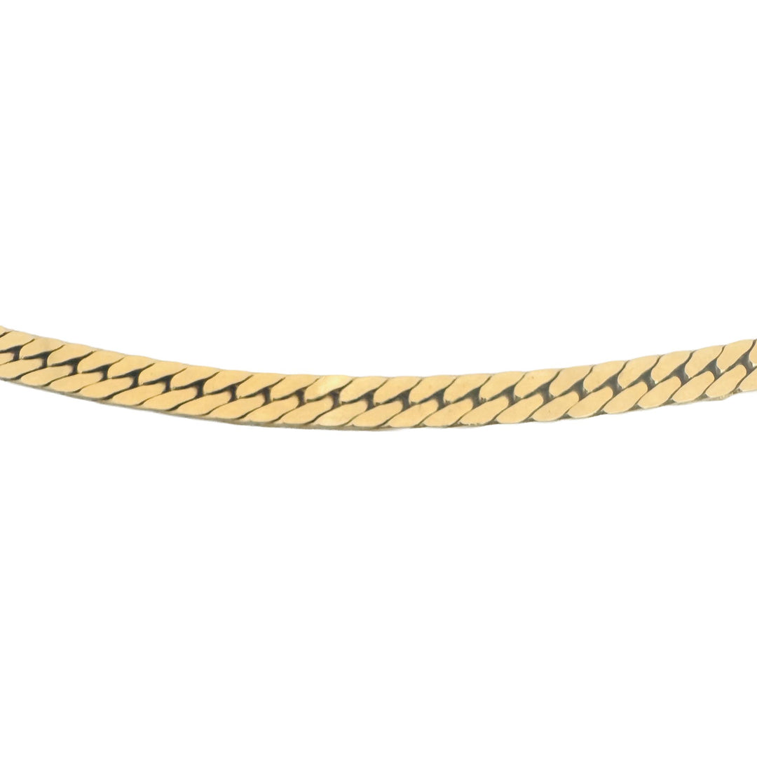 14k Yellow Gold 20.8g Solid Thick 3.5mm Herringbone Link Necklace Italy 24"