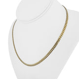 14k Yellow Gold 10.2g Solid Flat 4mm Curb Link Chain Necklace 18"