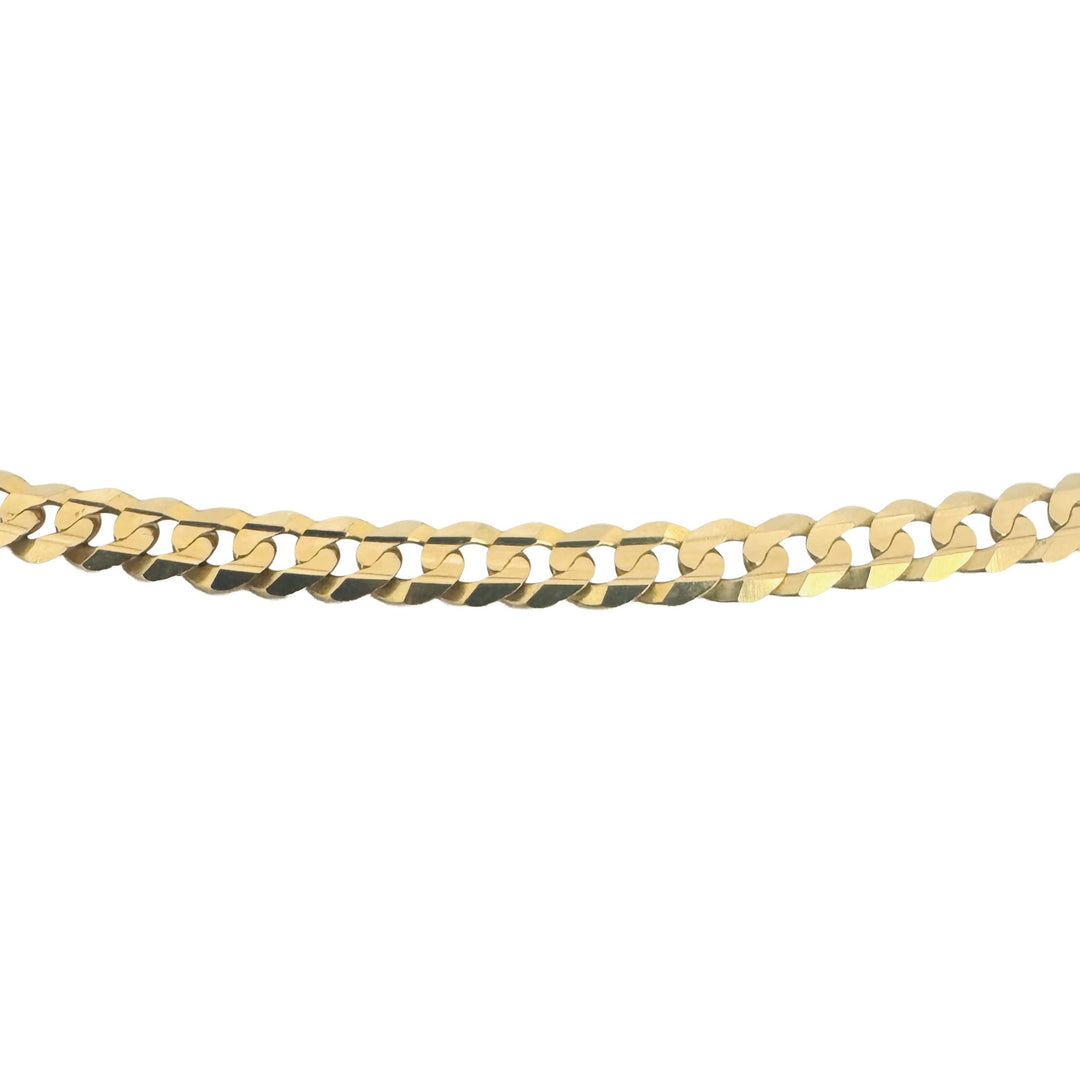 14k Yellow Gold 10.2g Solid Flat 4mm Curb Link Chain Necklace 18"