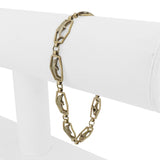 14k Yellow and White Gold 8.8g Ladies Fancy Dolphin Link Bracelet 7.5"