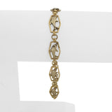 14k Yellow and White Gold 8.8g Ladies Fancy Dolphin Link Bracelet 7.5"
