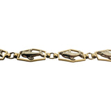 14k Yellow and White Gold 8.8g Ladies Fancy Dolphin Link Bracelet 7.5"