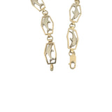 14k Yellow and White Gold 8.8g Ladies Fancy Dolphin Link Bracelet 7.5"