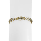 14k Yellow and White Gold 8.8g Ladies Fancy Dolphin Link Bracelet 7.5"