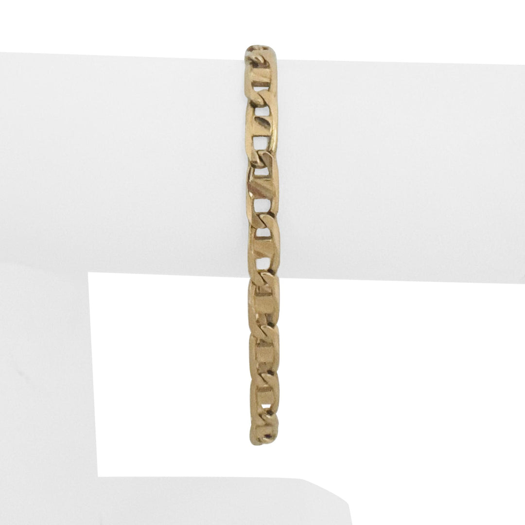 14k Yellow Gold 11.4g Solid Vintage 5.5mm Mariner Link Bracelet Italy 7.5"