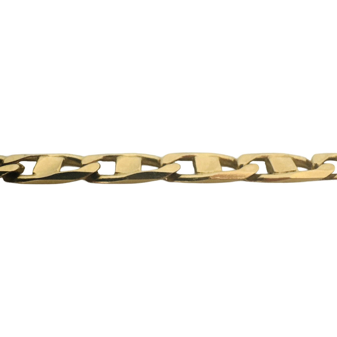 14k Yellow Gold 11.4g Solid Vintage 5.5mm Mariner Link Bracelet Italy 7.5"