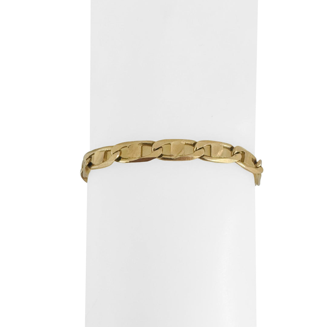 14k Yellow Gold 11.4g Solid Vintage 5.5mm Mariner Link Bracelet Italy 7.5"