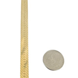 14k Yellow Gold 12.2g Solid Thick 7mm Vintage Herringbone Link Bracelet Italy 8"