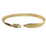 14k Yellow Gold 12.2g Solid Thick 7mm Vintage Herringbone Link Bracelet Italy 8"