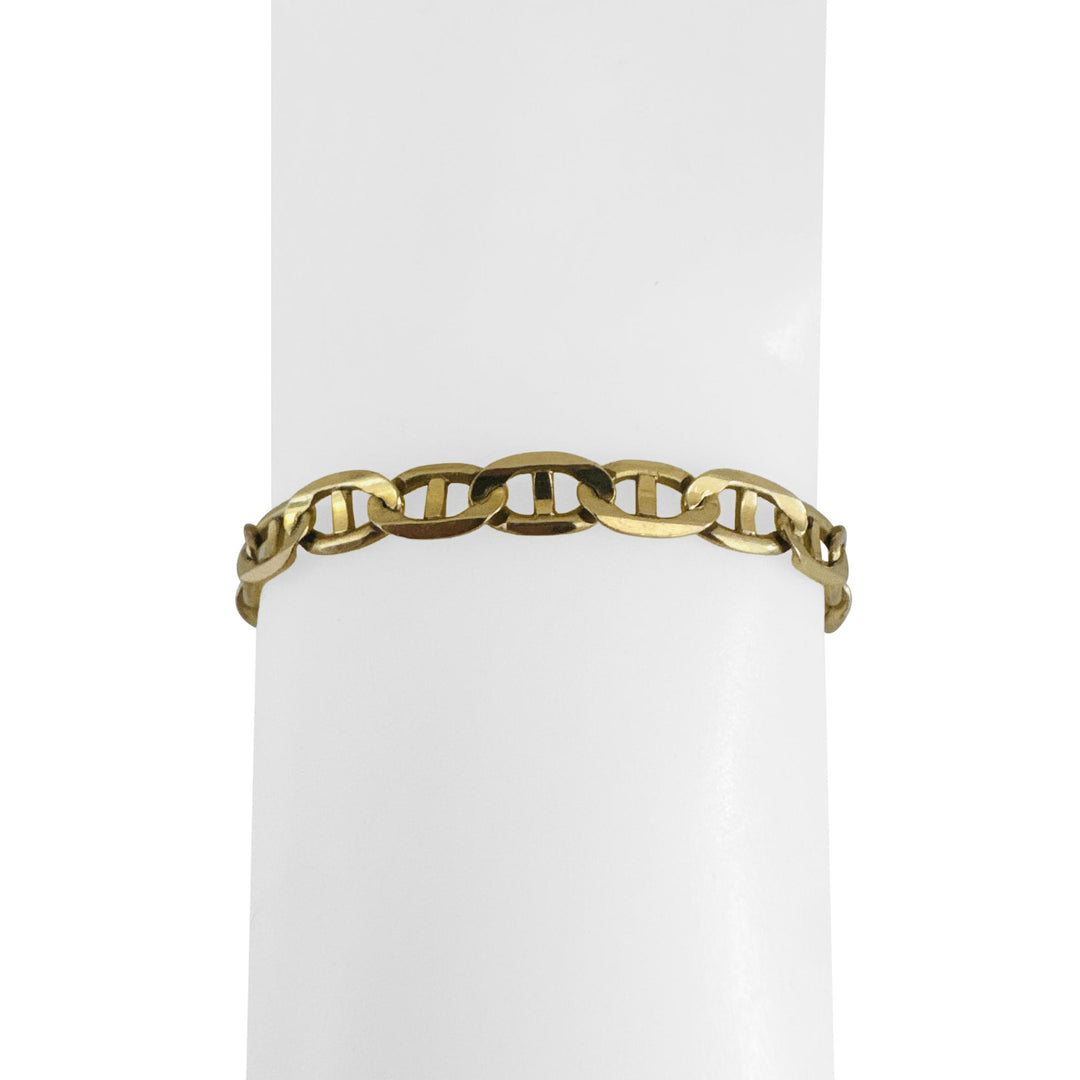 14k Yellow Gold 11.6g Solid Men's 6mm Mariner Link Bracelet Italy 8.5"
