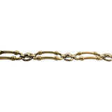 14k Yellow and White Gold 13.6g Ladies 7mm Fancy Link Bracelet 7.25"