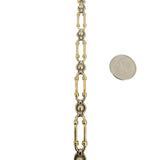 14k Yellow and White Gold 13.6g Ladies 7mm Fancy Link Bracelet 7.25"