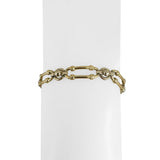 14k Yellow and White Gold 13.6g Ladies 7mm Fancy Link Bracelet 7.25"