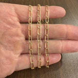18k Yellow Gold 5.3g Hollow Light 4mm Elongated Curb Link Necklace 24"