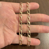 14k Yellow Gold 21.6g Vintage Squared 6mm Curb Link Chain Necklace Italy 20"
