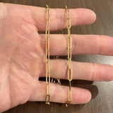 14k Yellow Gold 11g Ladies Solid 4mm Paperclip Link Chain Necklace 18"