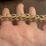 14k Yellow Gold 31g Solid Vintage Thick 15mm Fancy Link Bracelet 7.25"