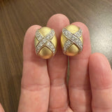 14k Yellow and White Gold 1cttw Diamond Vintage Earrings