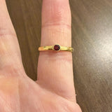 Antique 22k Yellow Gold and Bezel Set Ruby Solid 3.5mm Band Ring Size 7.25