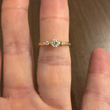 14k Yellow Gold and 0.31cttw Three Diamond Ring Size 7.5